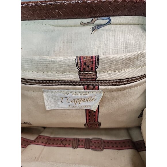 Vtg RARE T. Cappelli Plano Texas Handbag Shoulder Crossbody Purse Southwest Rug - Picture 9 of 16